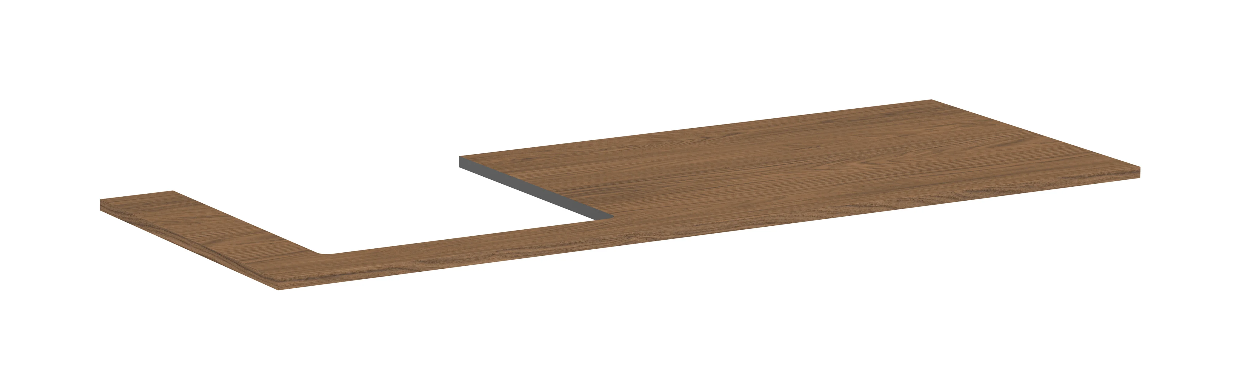 Hansgrohe Xilesa E Konsole 1375x550 mm, Eiche Kaschmir, mit Ausschnitt links für Aufsatzwaschtisch geschliffen