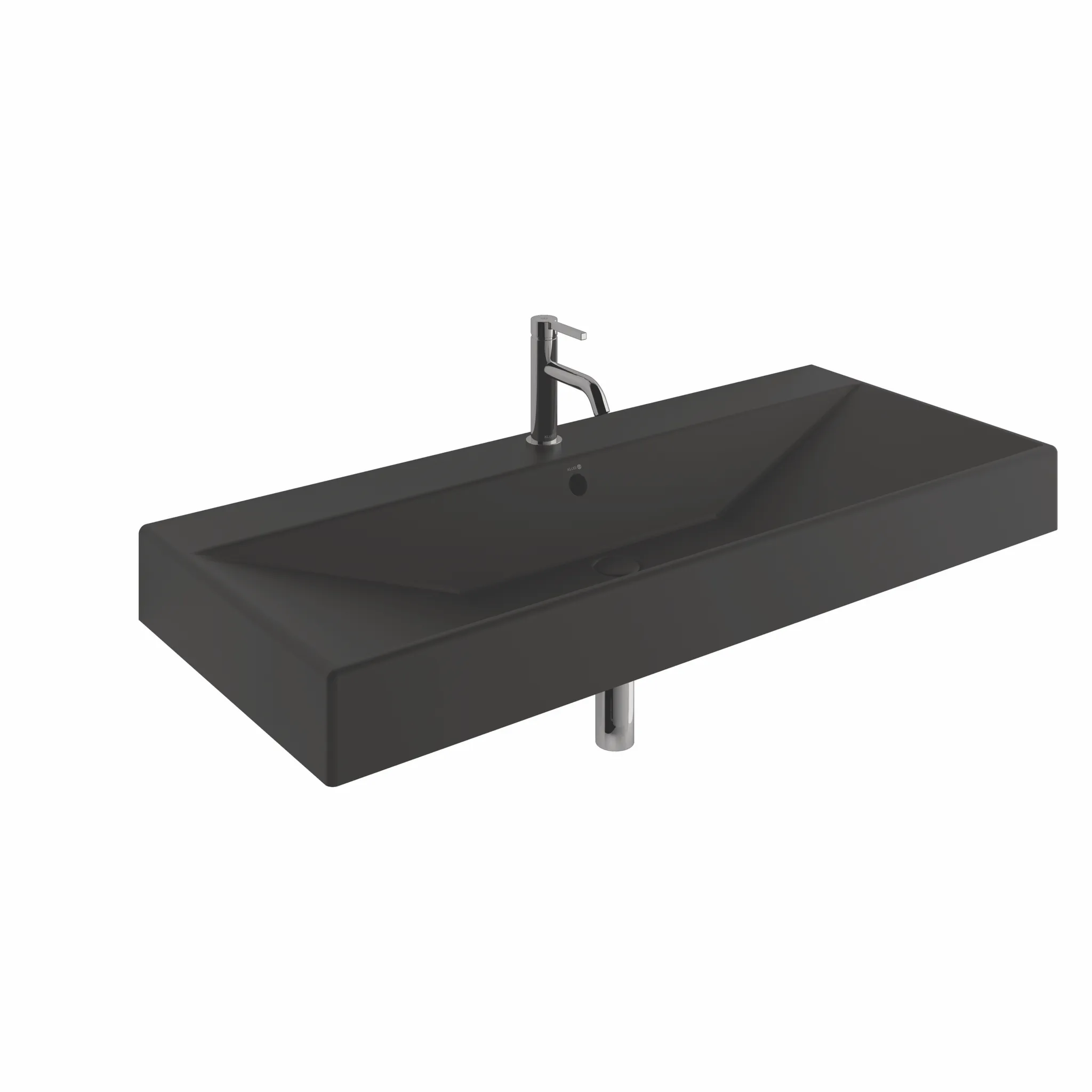 Kludi-RESA Waschtisch 121 x 50 cm H12 cm, Matt Light Dove, wandhängend, Ein Hahnloch