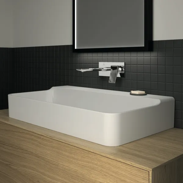 Waschbecken „Conca“ 80 × 45 × 14,5 cm in Weiß