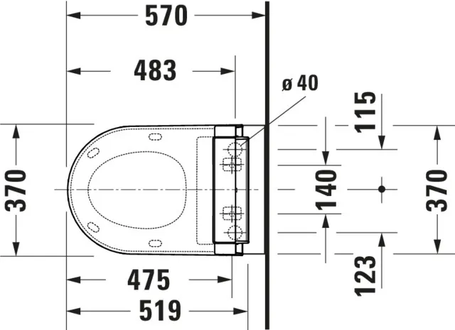 Wand-Tiefspül-WC „ME by Starck“ 37,3 × 35,5 × 57 cm in Weiß Hochglanz, Befestigung verdeckt, mit Spülrand Wand-Tiefspül-WC „ME by Starck“ 37,3 × 35,5 × 57 cm in Weiß Hochglanz, Befestigung verdeckt, mit Spülrand