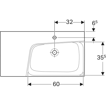 Wandwaschtisch mit Ablagefläche „Xeno2“, rechteckig, Ablagefläche links 90 × 48 cm in weiß alpin mit KeraTect® Wandwaschtisch mit Ablagefläche „Xeno2“, rechteckig, Ablagefläche links 90 × 48 cm in weiß alpin mit KeraTect®
