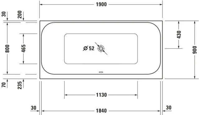 Duravit Badewanne „Happy D.2“ rechteck 1900 × 900 mm in Weiß Duravit Badewanne „Happy D.2“ rechteck 1900 × 900 mm in Weiß