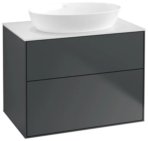 Villeroy & Boch Waschtischunterschrank „Finion“ für Schrankwaschtisch 800 × 603 × 501 mm Midnight Blue Matt Lacquer, ohne Hahnlochbohrung, für Becken mittig