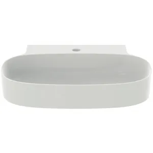 Waschbecken „Linda-X“ 60 × 50 × 13,5 cm, Hahnlochposition mittig in Seidenweiß