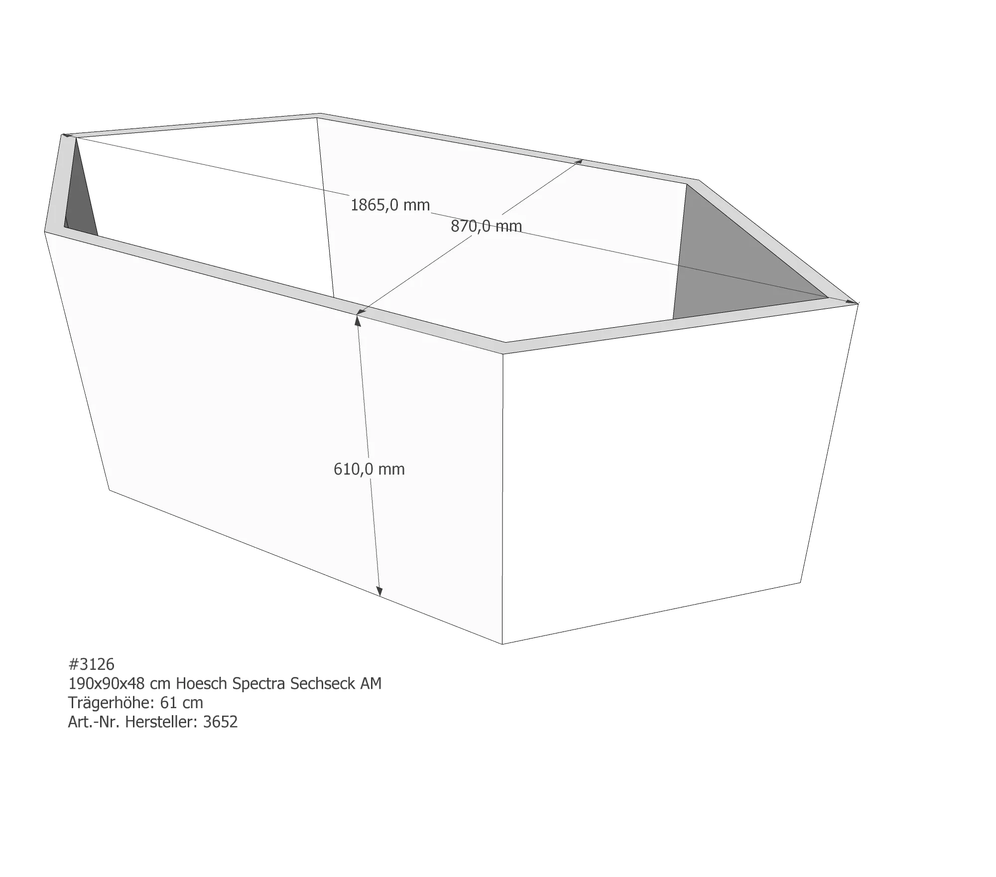 Badewannenträger für Hoesch Spectra 1900×900 190 × 90 × 48 cm Badewannenträger für Hoesch Spectra 1900×900 190 × 90 × 48 cm