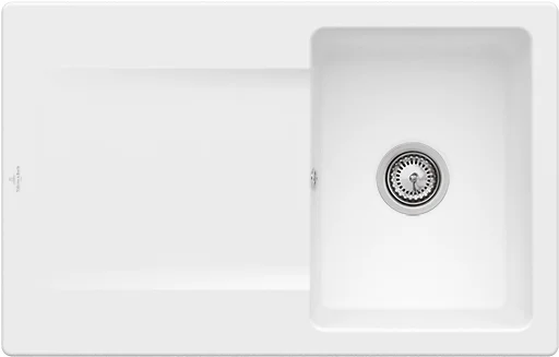 Villeroy & Boch Siluet 45 Flat Spüle 33342F, 780 x 490 mm, TitanCeram, Stone White CeramicPlus Villeroy & Boch Siluet 45 Flat Spüle 33342F, 780 x 490 mm, TitanCeram, Stone White CeramicPlus