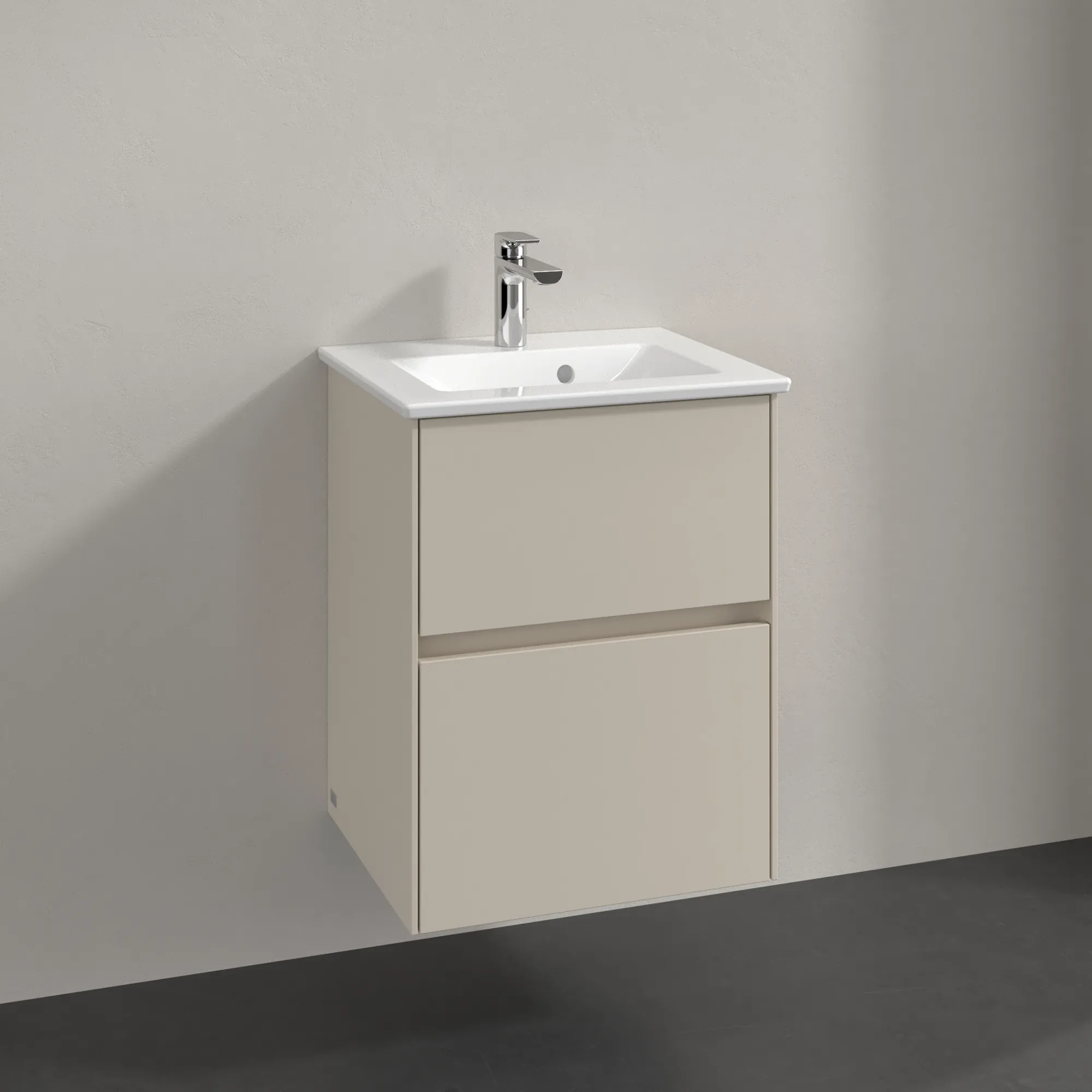 Villeroy & Boch Waschbeckenunterschrank Collaro C14100, Cashmere Grey, 472x610x404mm, Eckig, mit SoftClosing, Wandmontage Villeroy & Boch Waschbeckenunterschrank Collaro C14100, Cashmere Grey, 472x610x404mm, Eckig, mit SoftClosing, Wandmontage