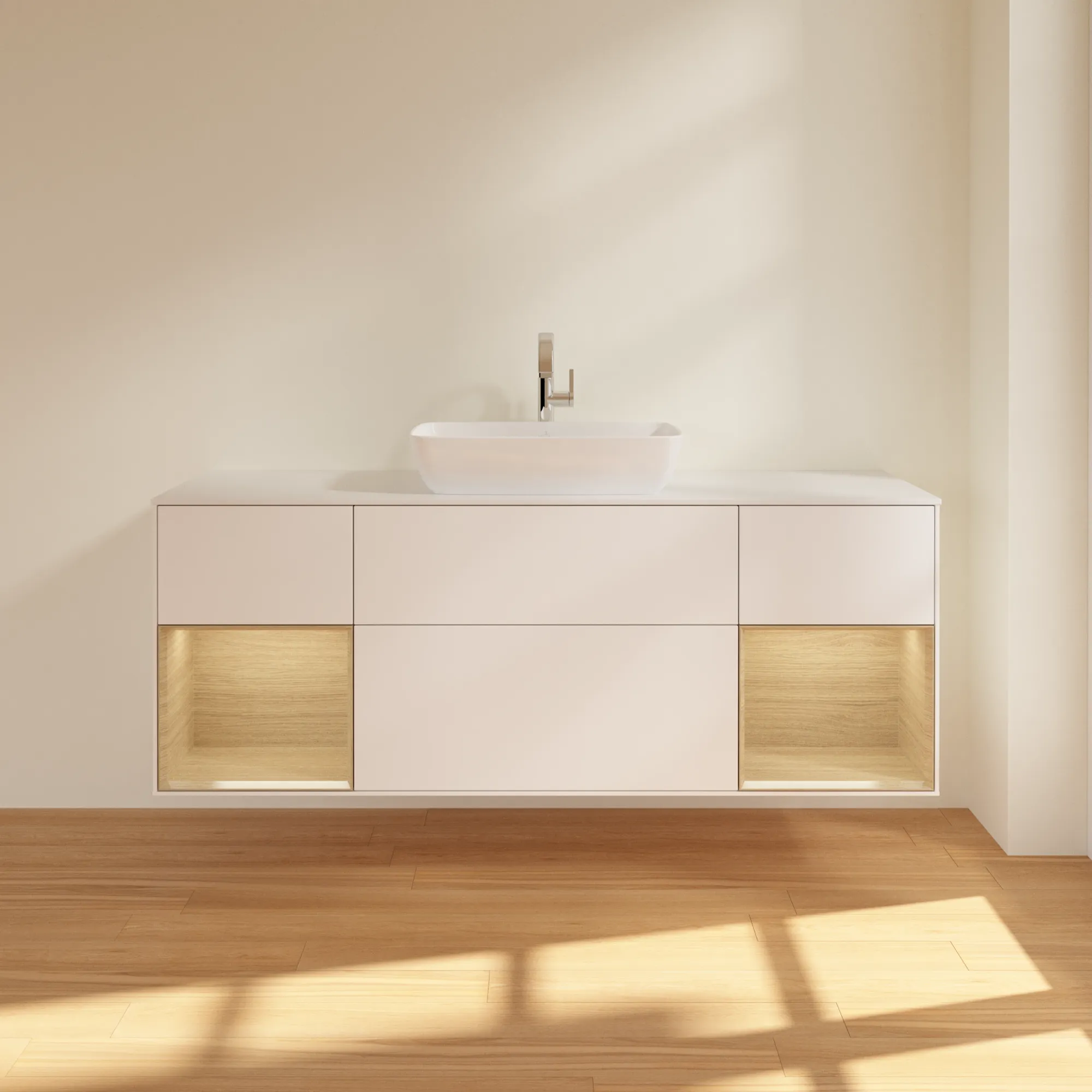 Villeroy & Boch Waschtischunterschrank „Finion“ für Schrankwaschtisch 1600 × 603 × 501 mm White Matt Lacquer, für Becken mittig, mit Hahnlochbohrung Villeroy & Boch Waschtischunterschrank „Finion“ für Schrankwaschtisch 1600 × 603 × 501 mm White Matt Lacquer, für Becken mittig, mit Hahnlochbohrung