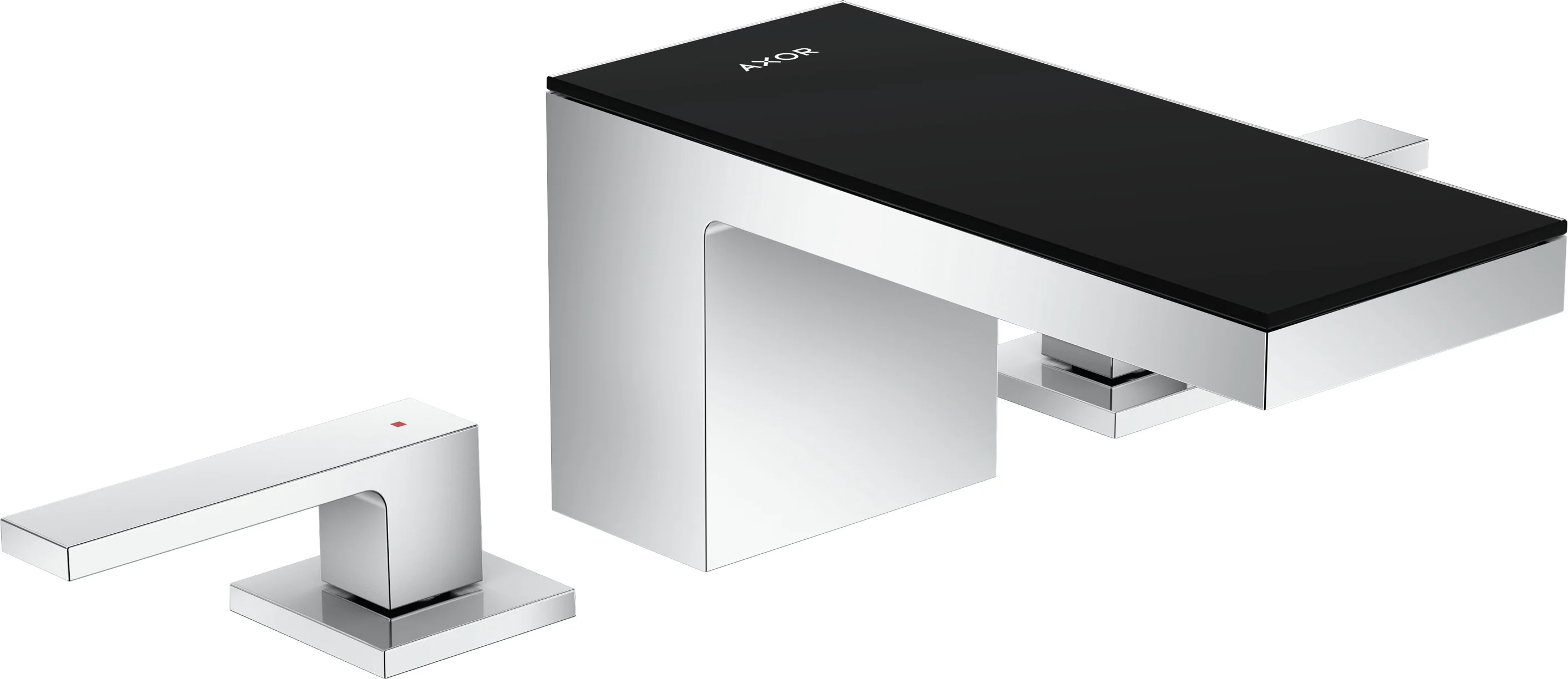 Hansgrohe AXOR MyEdition 3-Loch Waschtischarmatur Chrom, Ausladung 151 mm, Auslaufhöhe 70 mm, Hebelgriff, PowderRain Strahlart, max. Durchfluss 5 l/min, DN15 Anschluss
