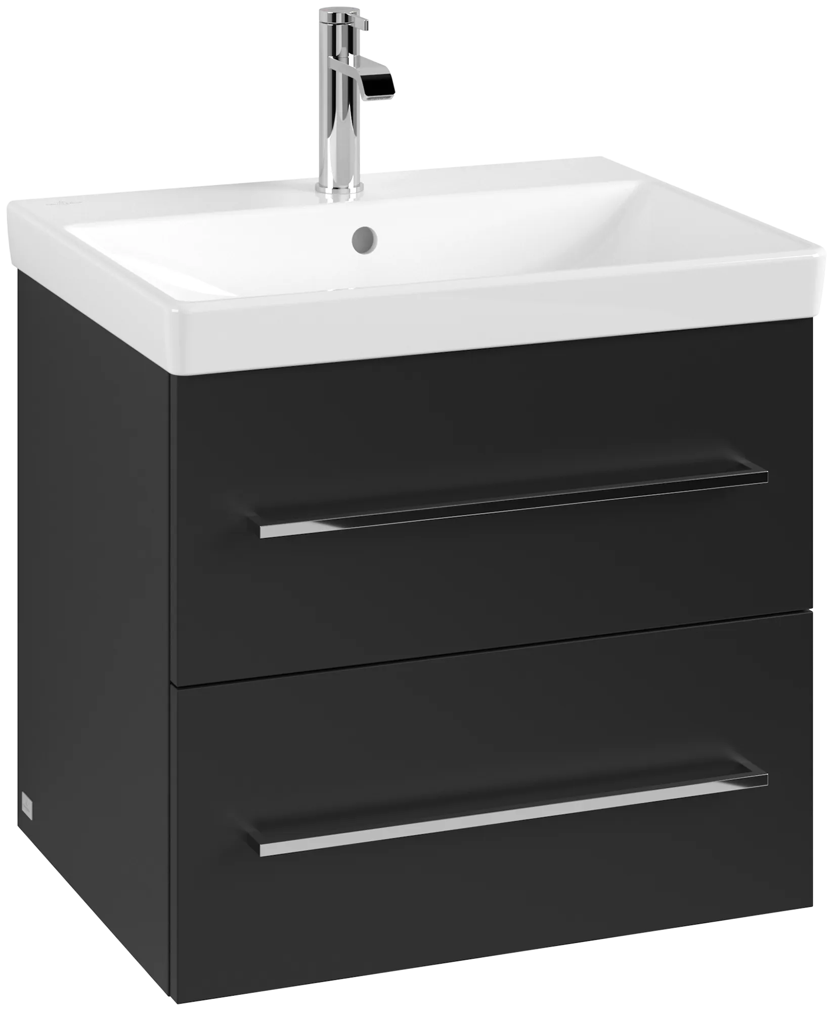 Villeroy & Boch Avento Waschbeckenunterschrank A88900, 576x514x484mm, 2 Auszüge, Waschbecken mittig, Volcano Black