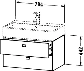 Duravit Waschtischunterschrank wandhängend „Brioso“ 78,4 × 44,2 × 45,9 cm in Nussbaum Dunkel