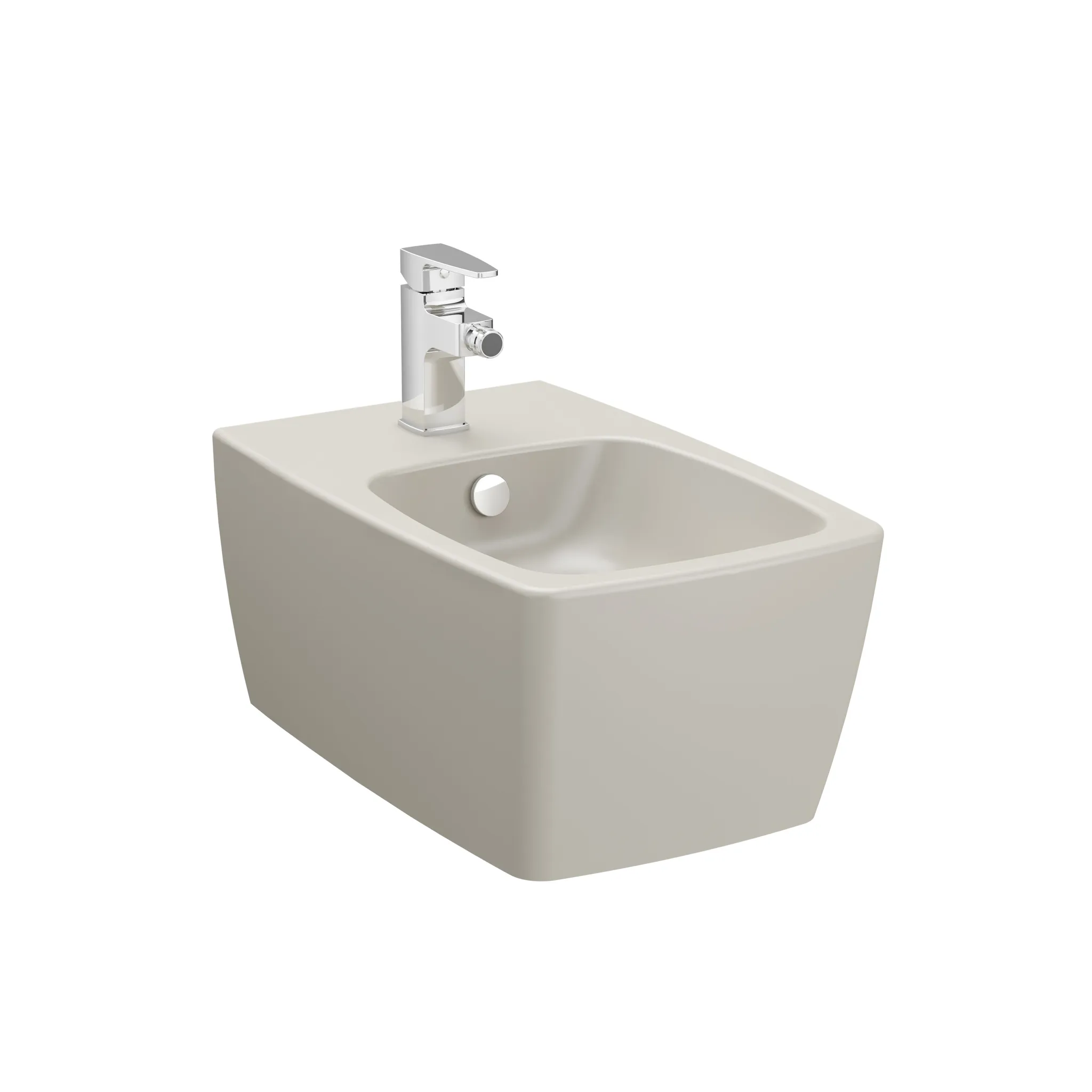 VitrA Metropole Wand-Bidet 36 x 56 cm, verdeckte Befestigung, Taupe Matt