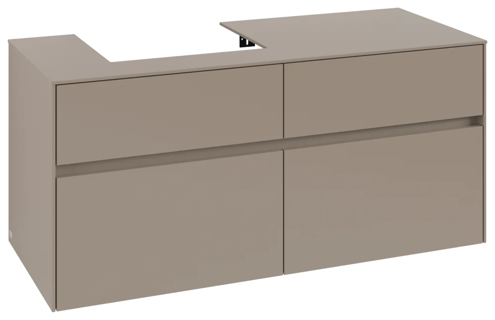 Villeroy & Boch Collaro Waschbeckenunterschrank C071B0, 1200x548x500mm, links, mit Beleuchtung, Taupe Villeroy & Boch Collaro Waschbeckenunterschrank C071B0, 1200x548x500mm, links, mit Beleuchtung, Taupe