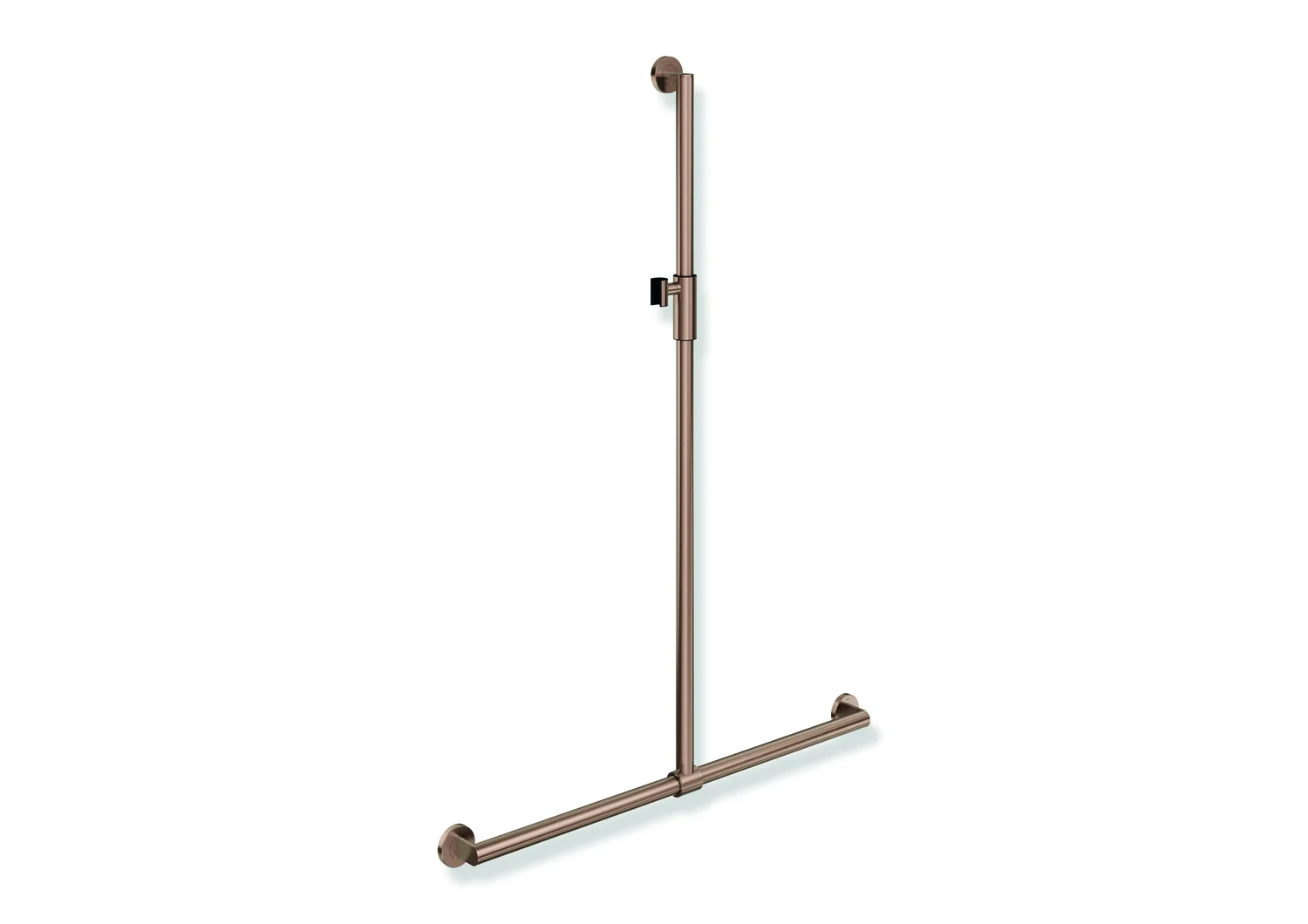 HEWI Duschhandlauf System 900, PVD-beschichtet, Kupfer gebürstet, 1.250 mm x 914 mm, 32 mm Durchmesser