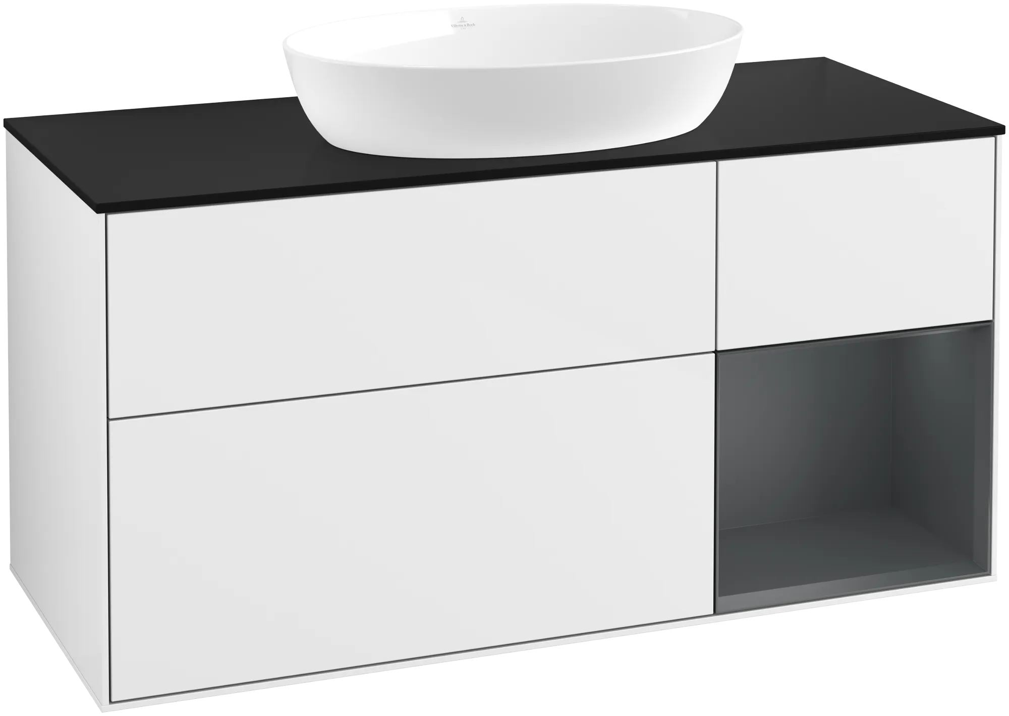 Villeroy & Boch Finion GA7 Waschbeckenunterschrank 1200x603x501mm Glossy White / Midnight Blue / Glass Black