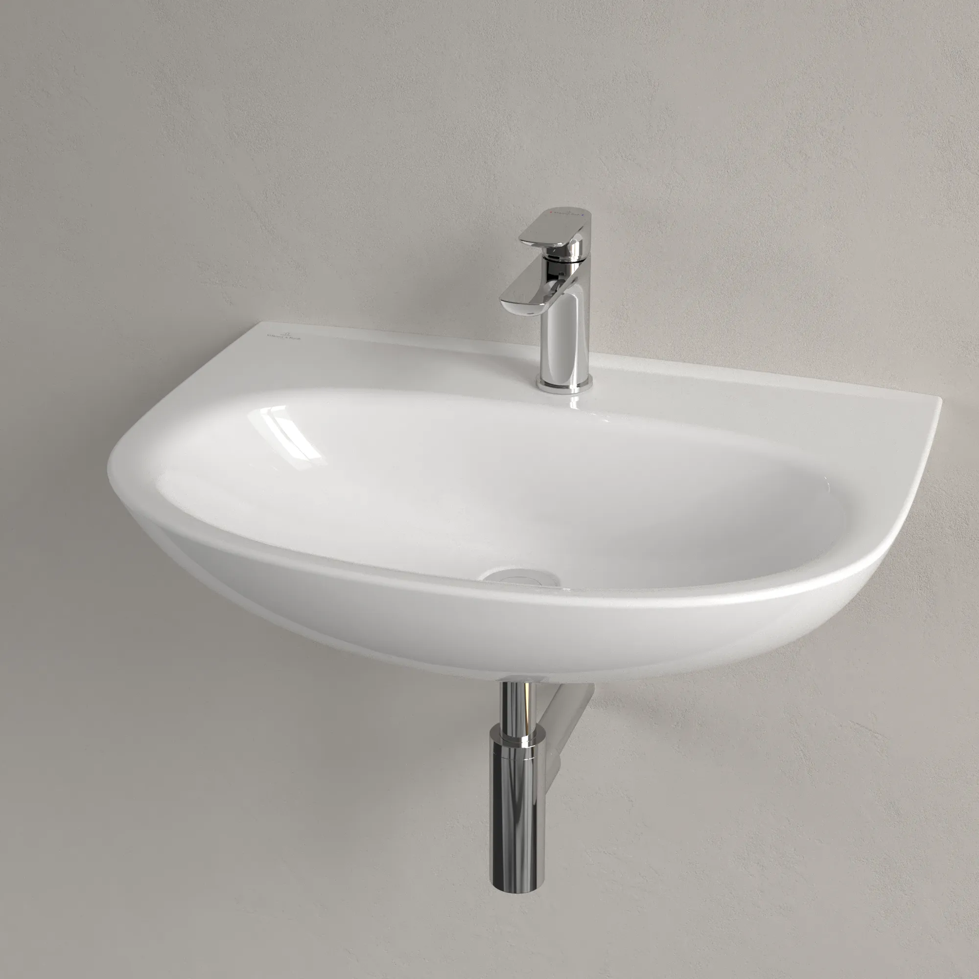 Villeroy & Boch Wandwaschtisch „O.novo“ 650 × 480 × 180 mm, für Becken mittig, Hahnlochposition mittig in Weiß Alpin Villeroy & Boch Wandwaschtisch „O.novo“ 650 × 480 × 180 mm, für Becken mittig, Hahnlochposition mittig in Weiß Alpin