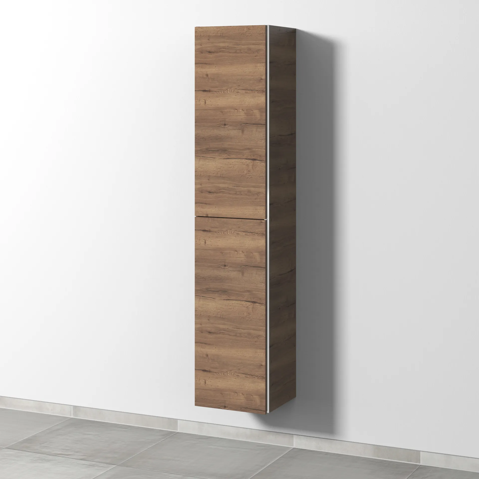 Sanipa Hochschrank "3way" 350 × 1700 × 345 mm Anschlag links, in Eiche Tabak, Anschlag links Regalelement: ohne|Größe: 35 × 34,5 × 170 cm|Türen: 2|Anschlag: links|Schubladen: 0|Griff: Akzent-Griffleiste|Farbe: Eiche Tabak Image