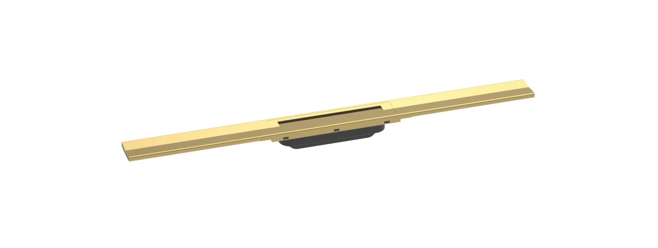 Hansgrohe RainDrain Flex Duschrinne 800 mm, Polished Gold Optic, höhenverstellbar, zweiseitig montierbar