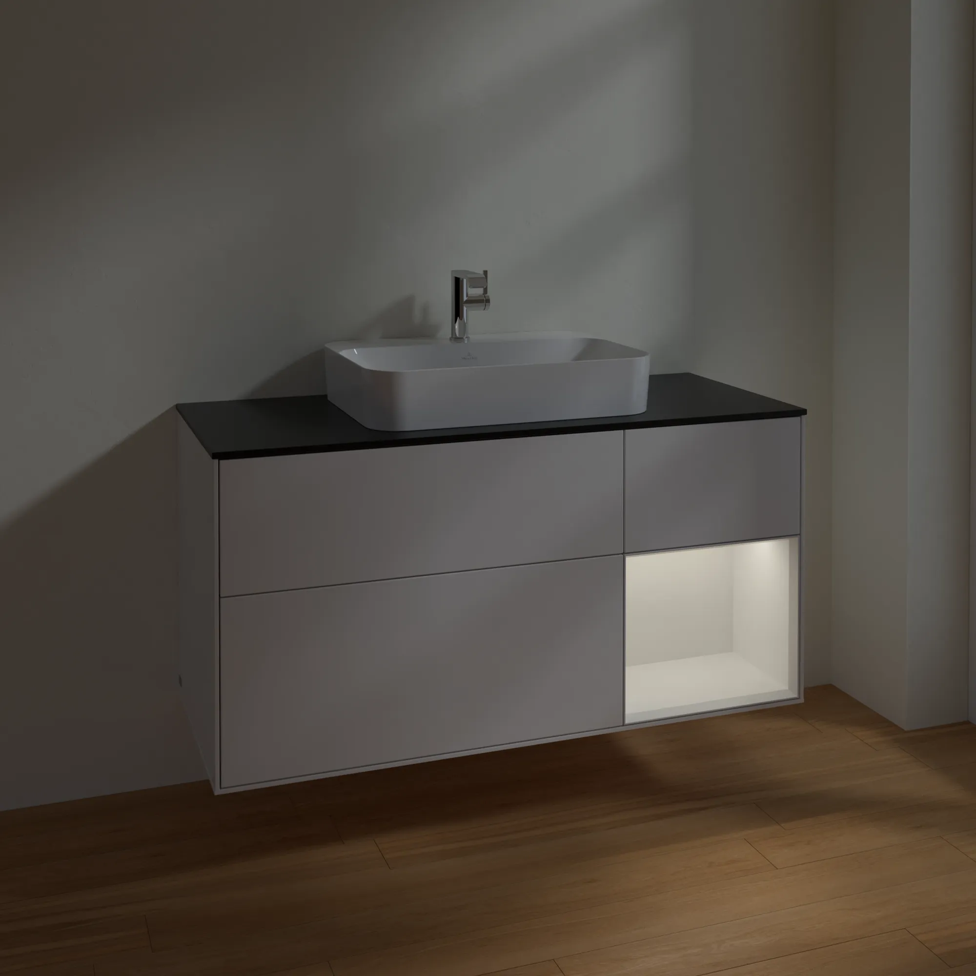 Villeroy & Boch Waschtischunterschrank „Finion“ für Schrankwaschtisch 1200 × 603 × 501 mm Glossy White Lacquer, für Becken mittig Villeroy & Boch Waschtischunterschrank „Finion“ für Schrankwaschtisch 1200 × 603 × 501 mm Glossy White Lacquer, für Becken mittig