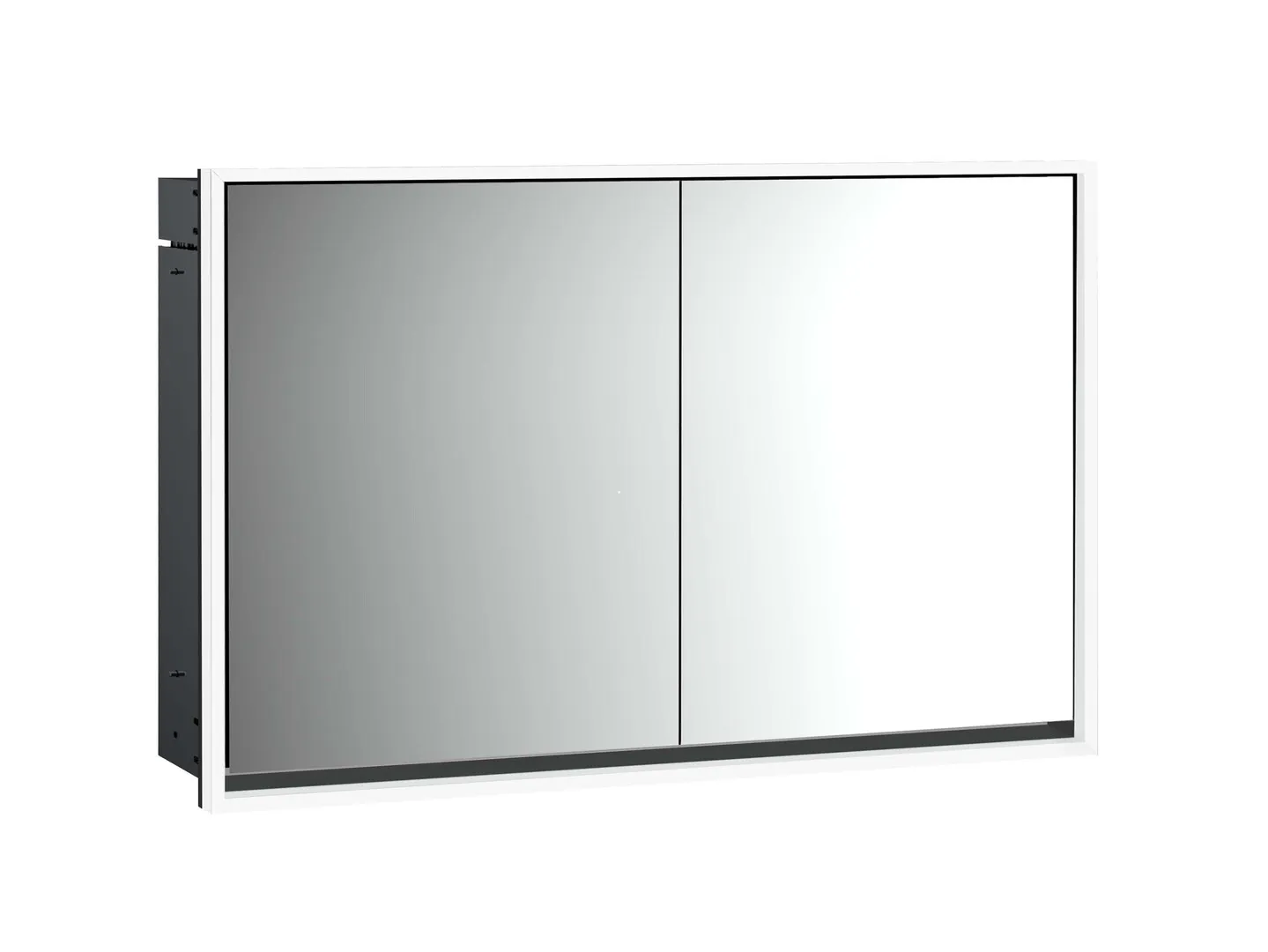 LED-Lichtspiegelschrank Loft Unterputz, 1200 mm, 2-türig schwarz LED-Lichtspiegelschrank Loft Unterputz, 1200 mm, 2-türig schwarz