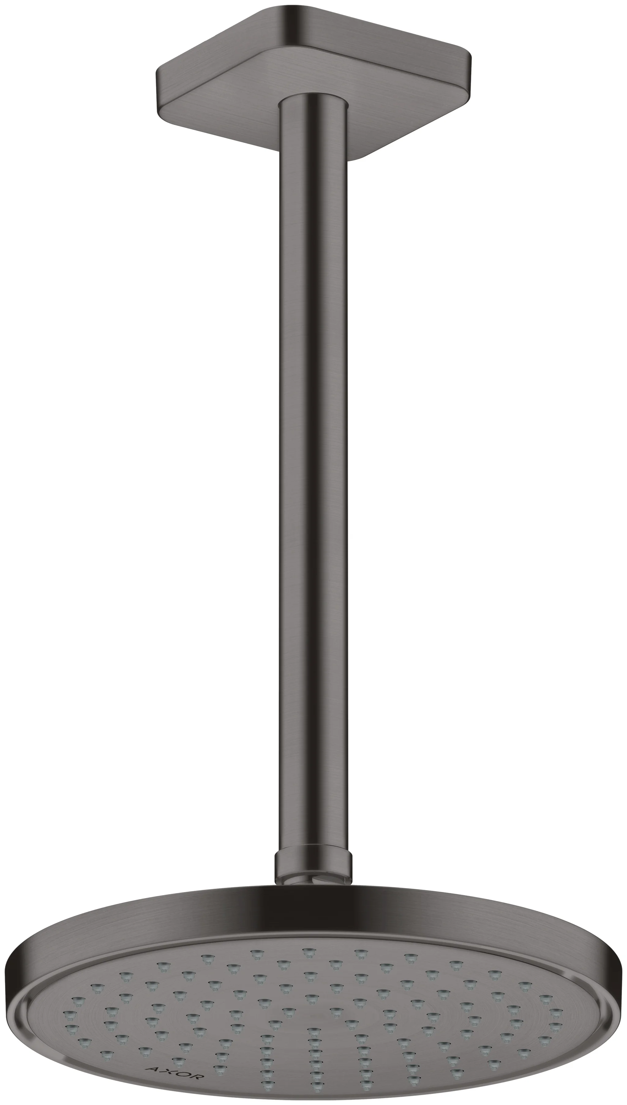 Hansgrohe AXOR ShowerSolutions Kopfbrause 220 1jet EcoSmart+ Brushed Black Chrome, 220 mm, verstellbarer Winkel, abnehmbar zur Reinigung