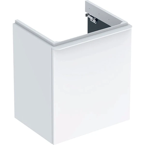 Smyle Square Unterschrank für Waschtisch, mit einer Tür: 53.6x61.7x43.3cm, weiß, Breite Waschtisch=55cm, Tür=Anschlag links
