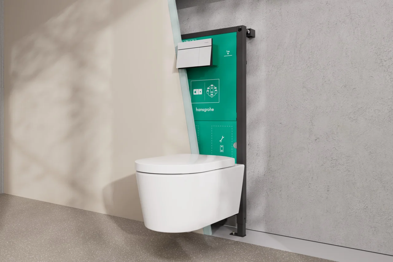 Hansgrohe EluPura S Wand-WC-Set, weiß, 540x360 mm, AquaFall Flush, HygieneEffect, SoftClose, QuickRelease
