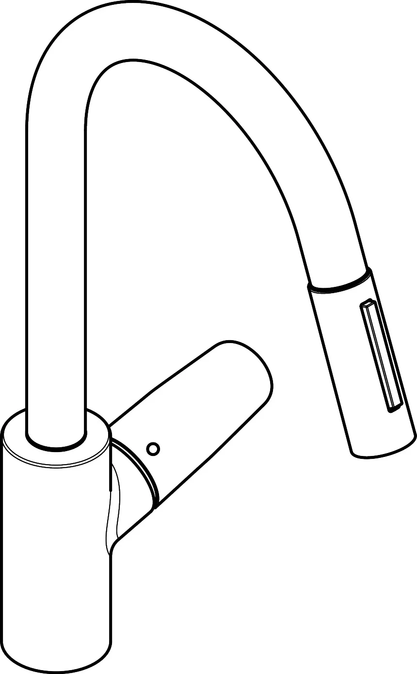 Hansgrohe Focus M41 Einhebel-Küchenmischer mit Ausziehbrause, Edelstahl-Optik, Schwenkbereich 110° oder 150°, Laminarstrahl und Brausestrahl, max. Durchfluss 10 l/min, Auszugslänge bis zu 50 cm