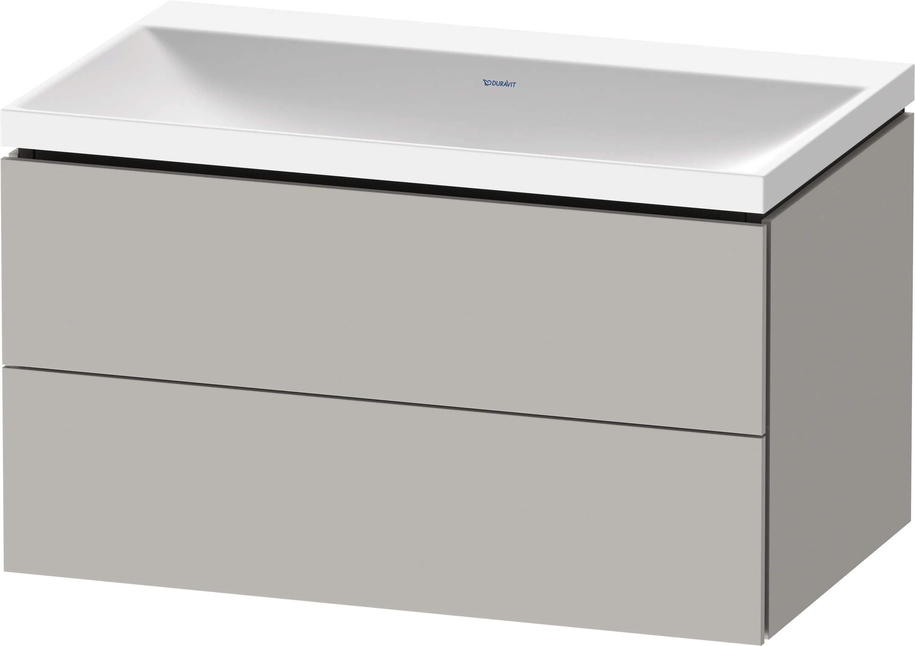 Duravit Möbelset c-shaped Set wandhängend wandhängend „L-Cube“ 80 × 48 × 48 cm Betongrau Matt