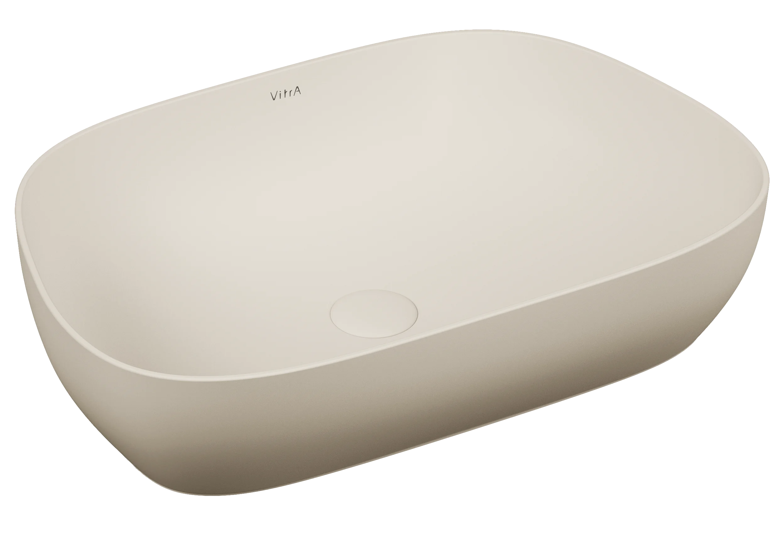 VitrA Outline Aufsatzschale TV Sandbeige Matt 615 x 405 mm CERAFINE Sanitärkeramik mit antibakterieller Glasur VitrA Hygiene und Oberflächenschutz VitrA Clean