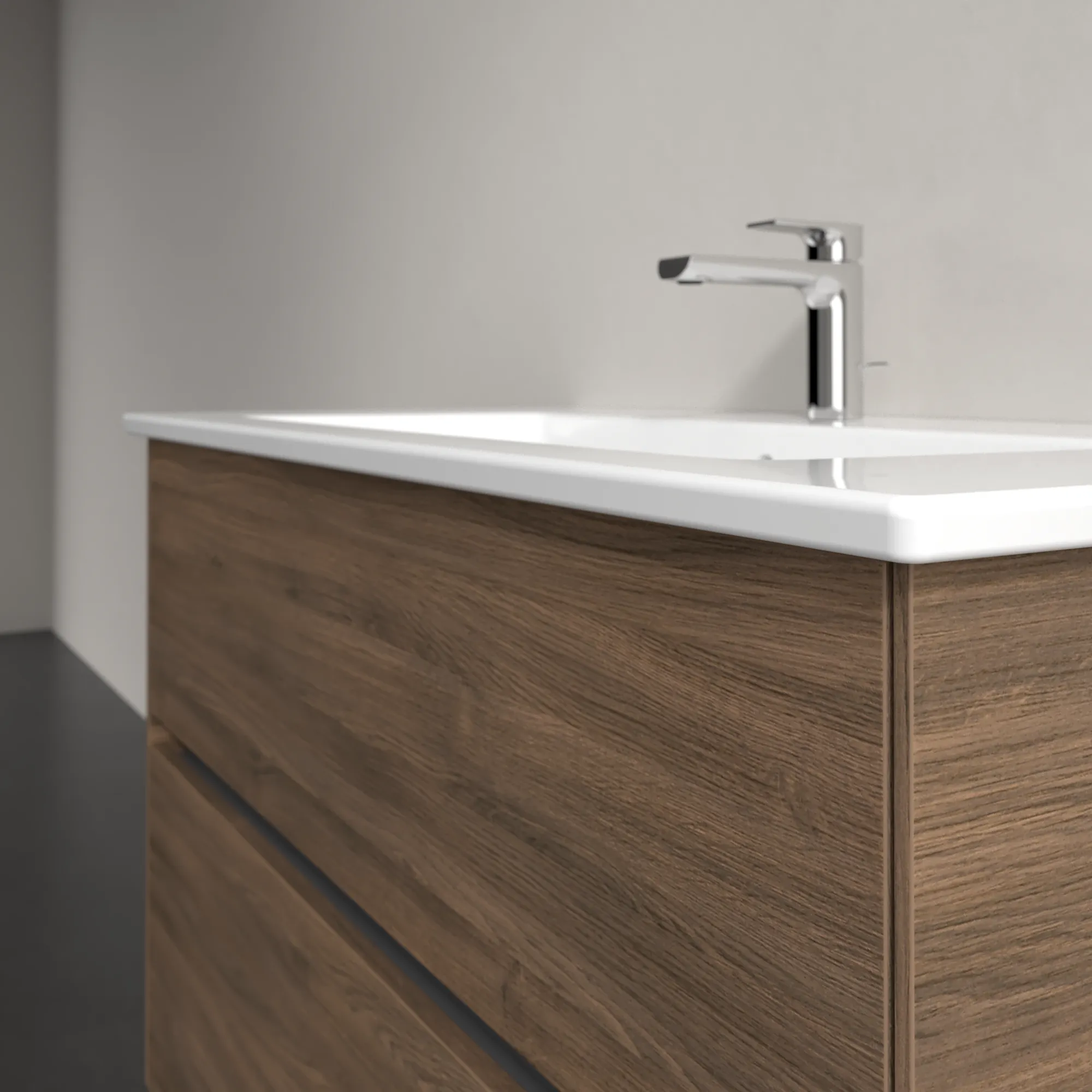 Villeroy & Boch Waschtischunterschrank „Collaro“ 961 × 610 × 480 mm Arizona Oak, ohne Beleuchtung, für Becken mittig