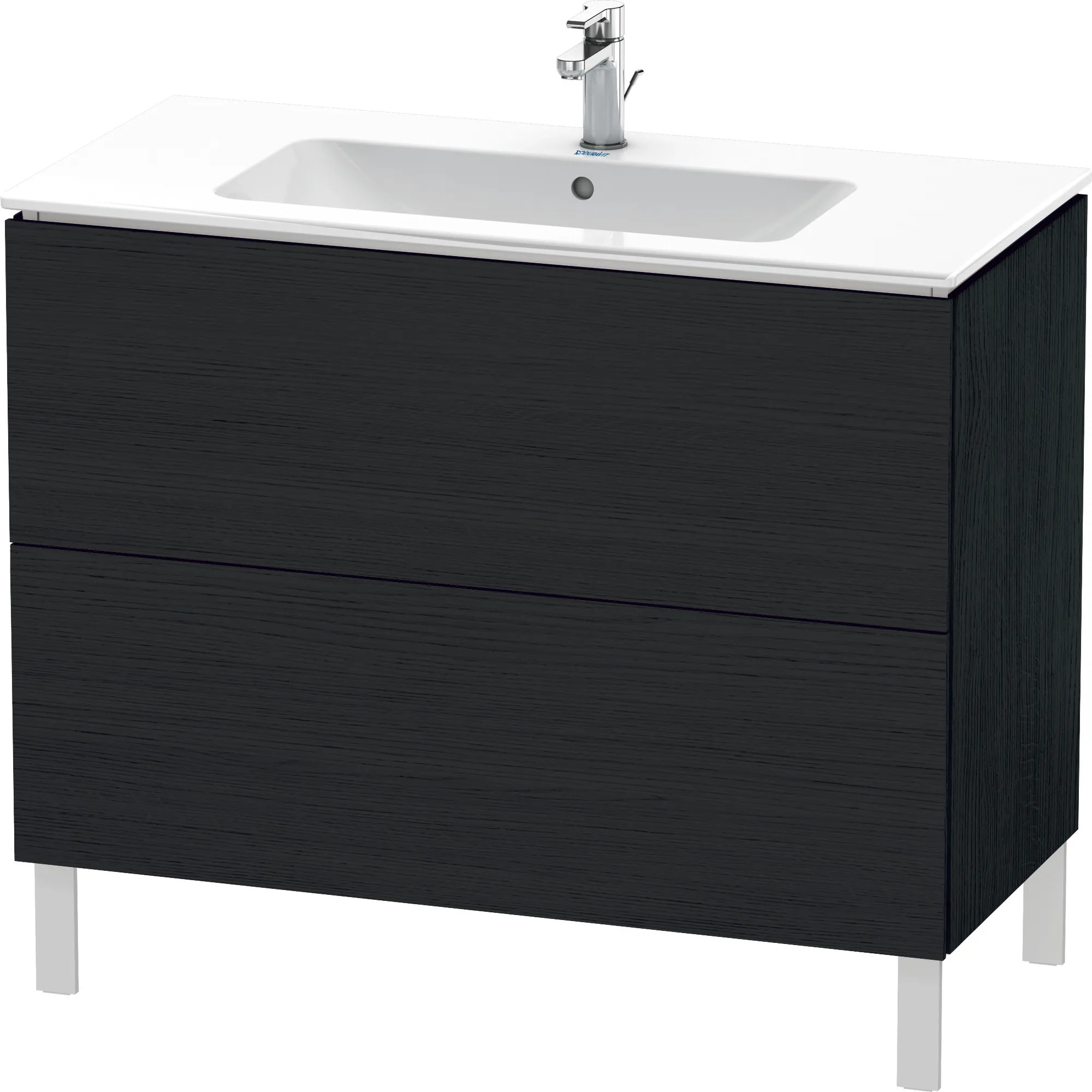 Duravit Waschtischunterschrank bodenstehend „L-Cube“ 102 × 70,4 × 48,1 cm Eiche Schwarz Duravit Waschtischunterschrank bodenstehend „L-Cube“ 102 × 70,4 × 48,1 cm Eiche Schwarz