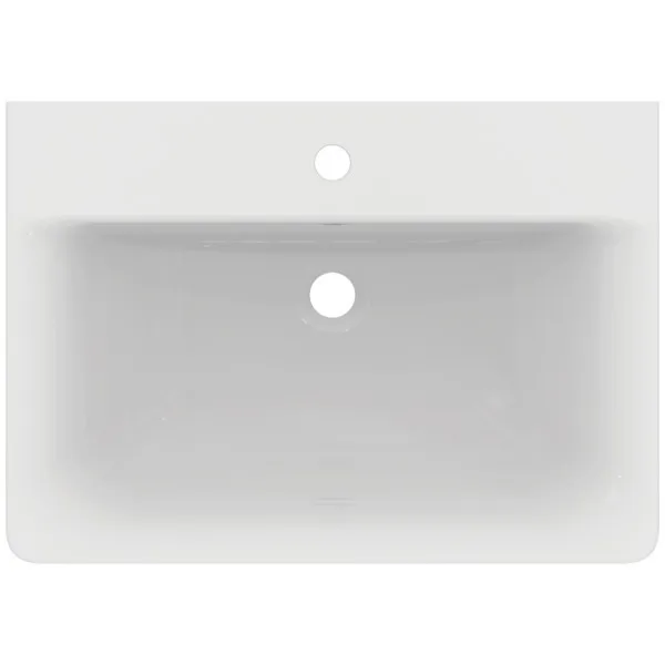 Ideal Standard Waschtisch Connect Cube, 1 Hahnloch, mit Überlauf, Weiß mit Ideal Plus