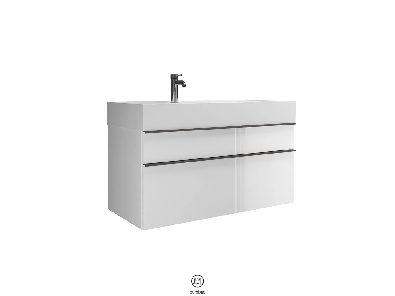 Mi-Waschtisch inkl. WTU Yumo von burgbad – Mineralguss, 470 x 1015 x 610 mm, Becken 780 x 310 mm Mi-Waschtisch inkl. WTU Yumo von burgbad – Mineralguss, 470 x 1015 x 610 mm, Becken 780 x 310 mm