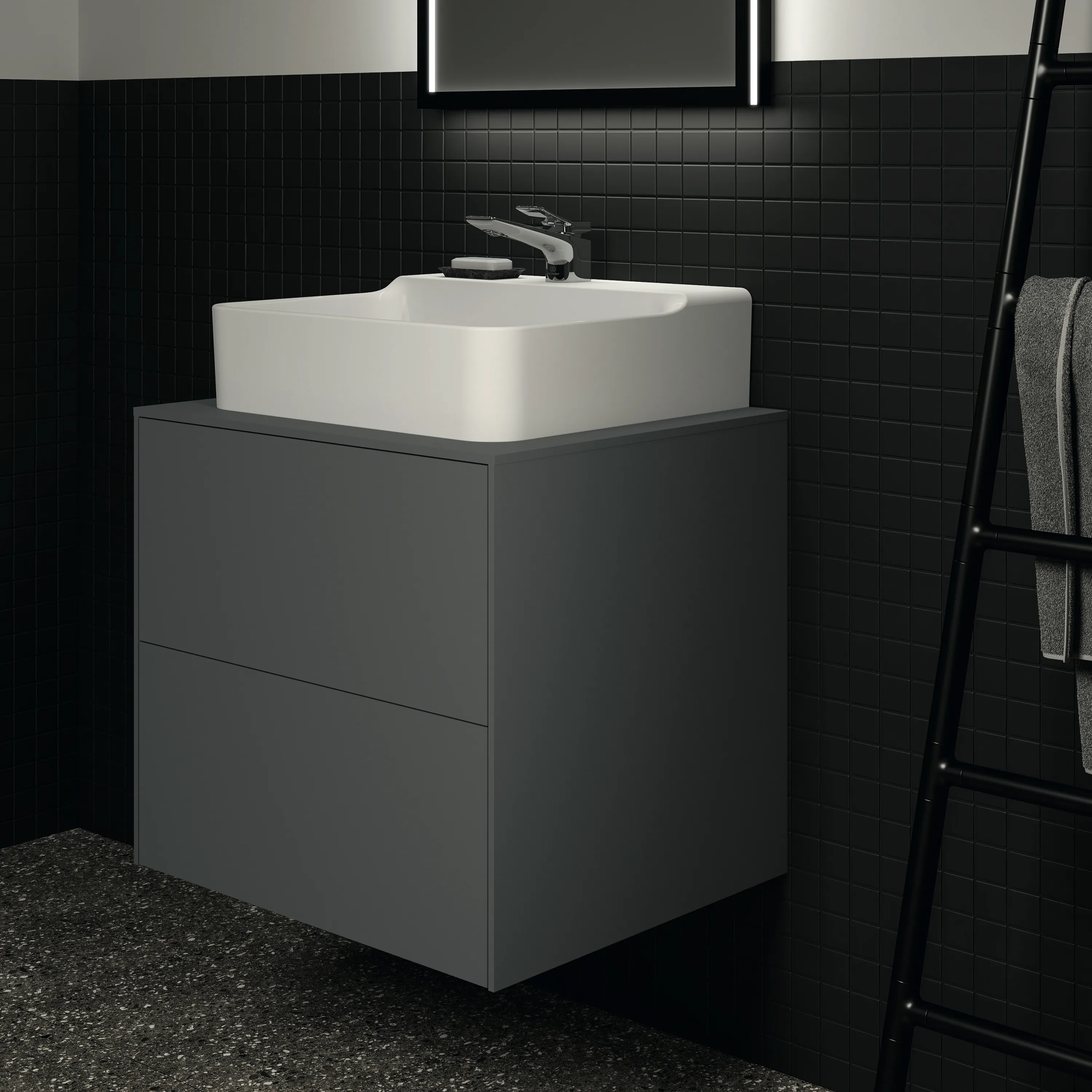 Ideal Standard Waschtischunterschrank Conca, 2 Auszüge, anthrazit Ideal Standard Waschtischunterschrank Conca, 2 Auszüge, anthrazit