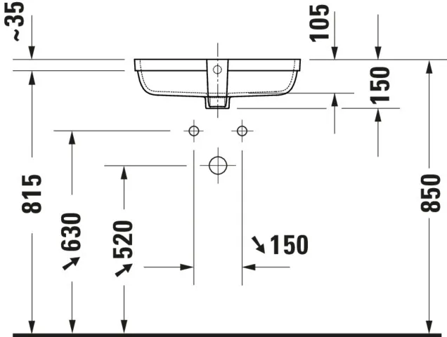 Unterbauwaschtisch geschliffen „Qatego“ 48 × 32 × 15 cm, ohne Hahnlochbohrung Unterbauwaschtisch geschliffen „Qatego“ 48 × 32 × 15 cm, ohne Hahnlochbohrung
