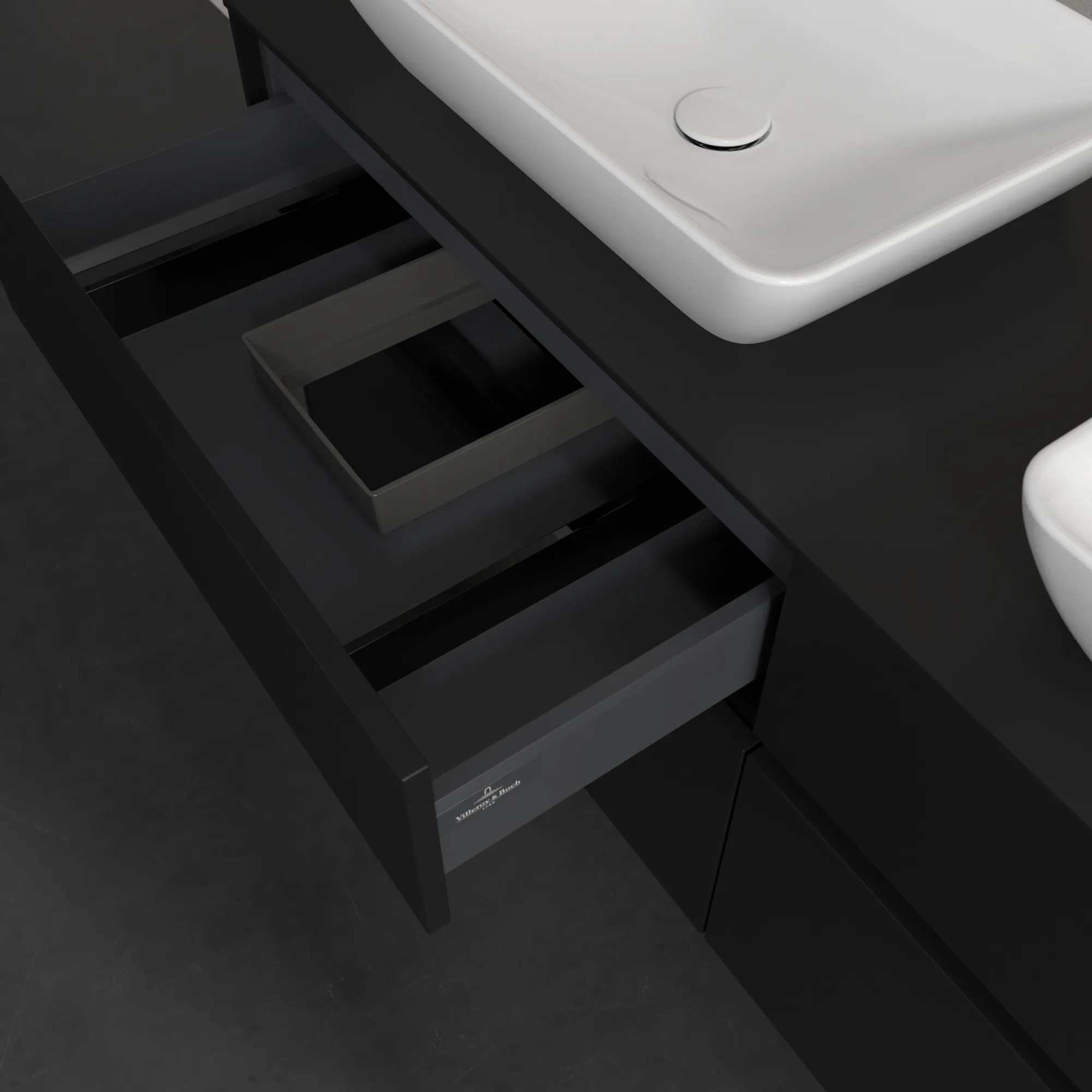 Villeroy & Boch Collaro Waschbeckenunterschrank C11900, 1400 x 548 x 500 mm, Volcano Black