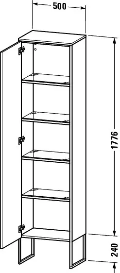 Duravit Hochschrank „XSquare“ 50 × 201,6 × 35,6 cm Weiß Hochglanz