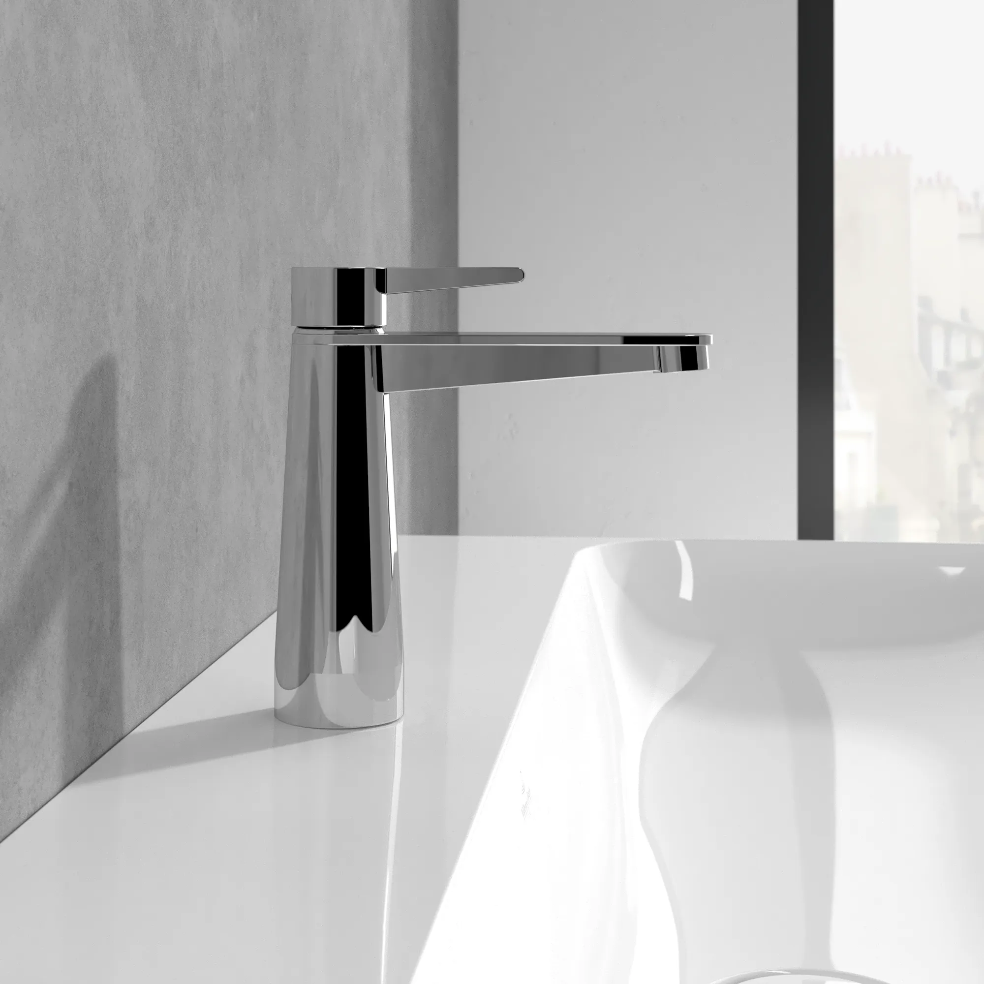 Einhand-Waschtischarmatur „Conum“ 16,5 cm Ausladung 129 mm in Chrom Einhand-Waschtischarmatur „Conum“ 16,5 cm Ausladung 129 mm in Chrom