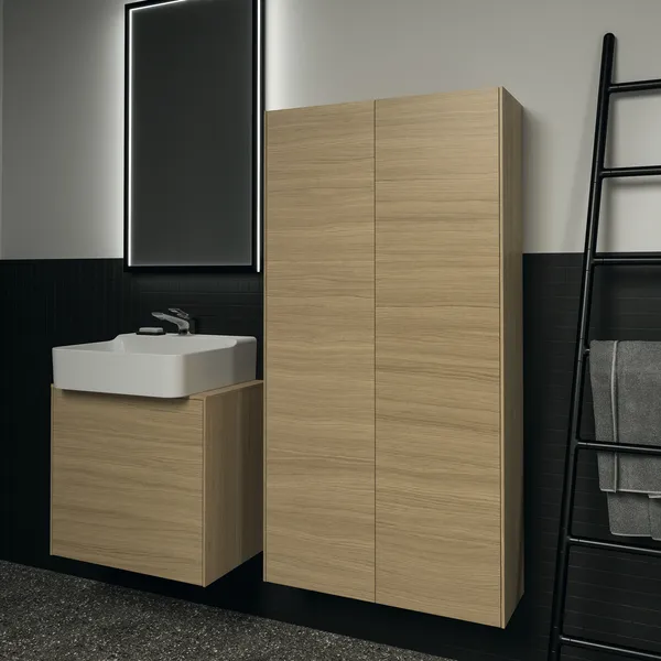 Ideal Standard Hochschrank „Conca“ 72 × 140 × 25 cm Eiche hell Furnier