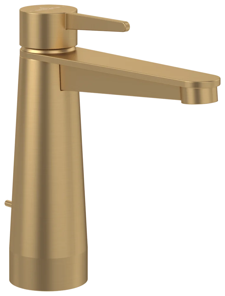 Villeroy & Boch Conum Einhebel-Waschtischarmatur, Brushed Gold, 49x165x169 mm, Keramikkartusche, Laminarstrahl, SmartPressure