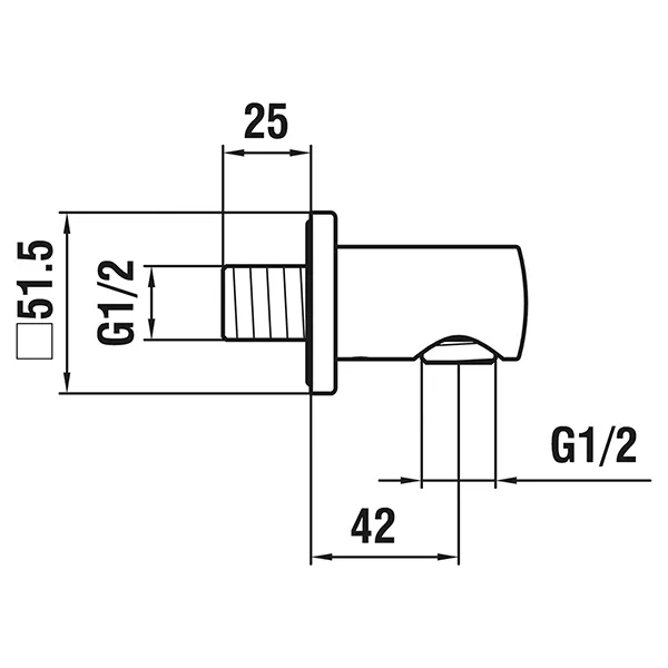 Laufen Anschlussbogen City für Handbrause, 42mm Ausladung, Rückflussverhinderer, Quadrat Rosette, Vollmetall Chrom Laufen Anschlussbogen City für Handbrause, 42mm Ausladung, Rückflussverhinderer, Quadrat Rosette, Vollmetall Chrom
