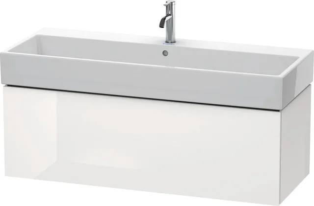 Duravit Waschtischunterschrank wandhängend „L-Cube“ 118,4 × 39,4 × 45,9 cm Weiß Hochglanz