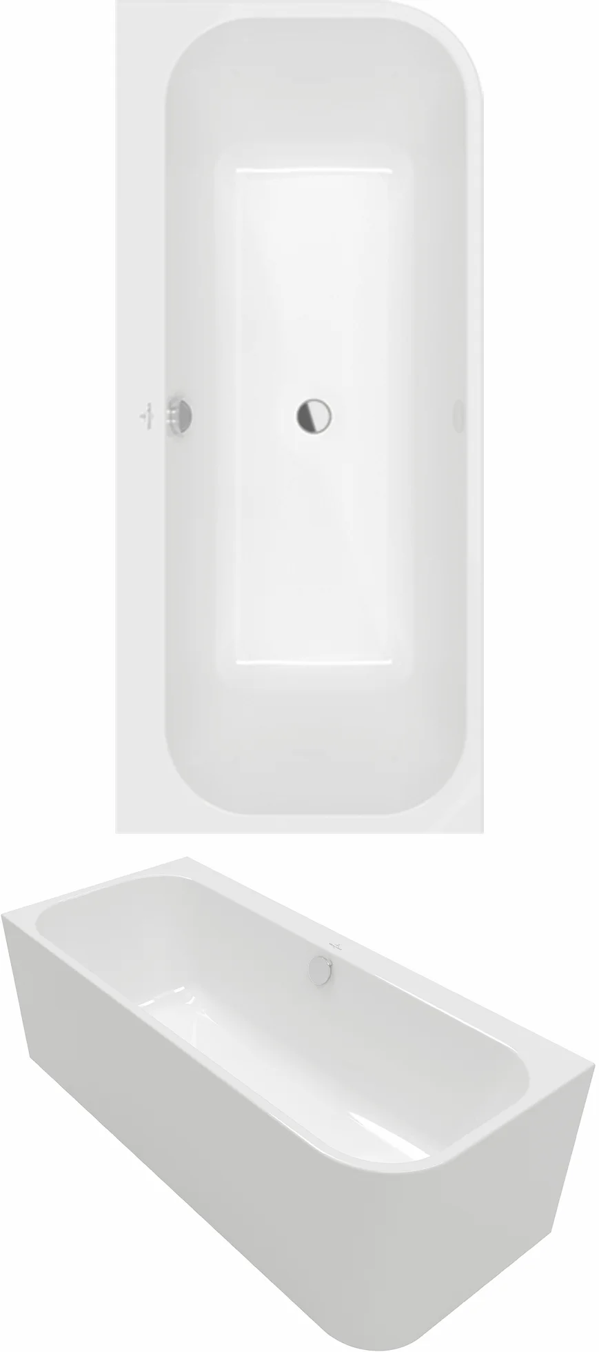 Villeroy & Boch Architectura Badewanne UBA170ARE9CL00V, links, 1700x750mm, Acryl, Weiß Alpin