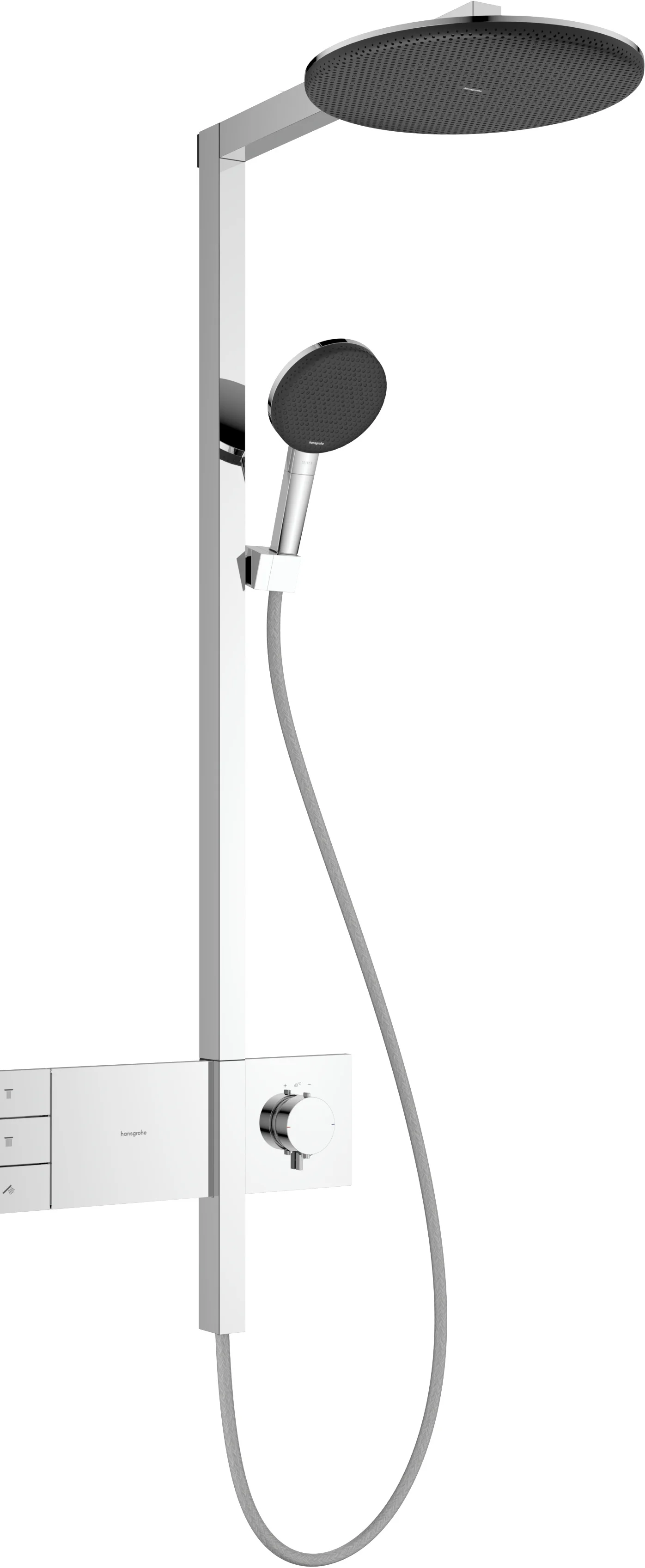 Hansgrohe Raindance Alive S Showerpipe 300 2jet mit Thermostat, Chrom, 150 ± 12 mm Stichmaß, Aufputzinstallation Hansgrohe Raindance Alive S Showerpipe 300 2jet mit Thermostat, Chrom, 150 ± 12 mm Stichmaß, Aufputzinstallation