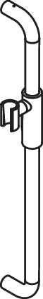 Brausehalterstange, Edelstahl, pulverbeschichtet, Achsmaß 600 mm, 79 mm tief, Durchmesser 25 mm, mit magnetischem Brausehalter, in Farbe CV (Schwarz tiefmatt-Schwarz matt (90)) Brausehalterstange, Edelstahl, pulverbeschichtet, Achsmaß 600 mm, 79 mm tief, Durchmesser 25 mm, mit magnetischem Brausehalter, in Farbe CV (Schwarz tiefmatt-Schwarz matt (90))