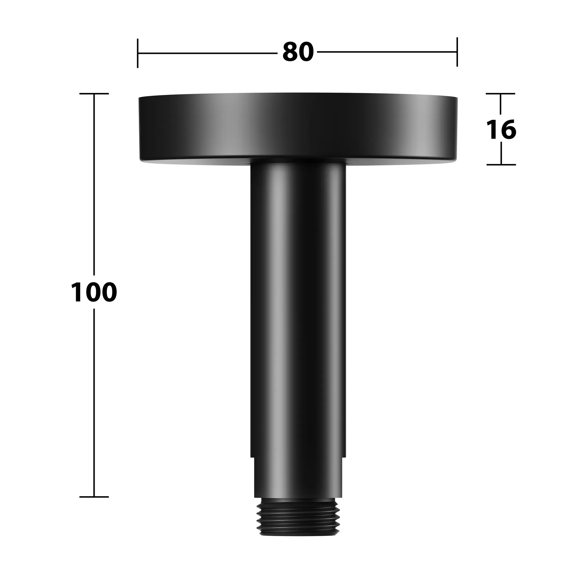 Elegance 51689370100 Brausearm Deckenanschluß rund 100 mm schwarz