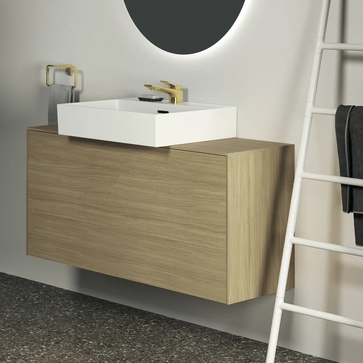 Ideal Standard Conca Cube Handtuchring, eckig, Brushed Gold