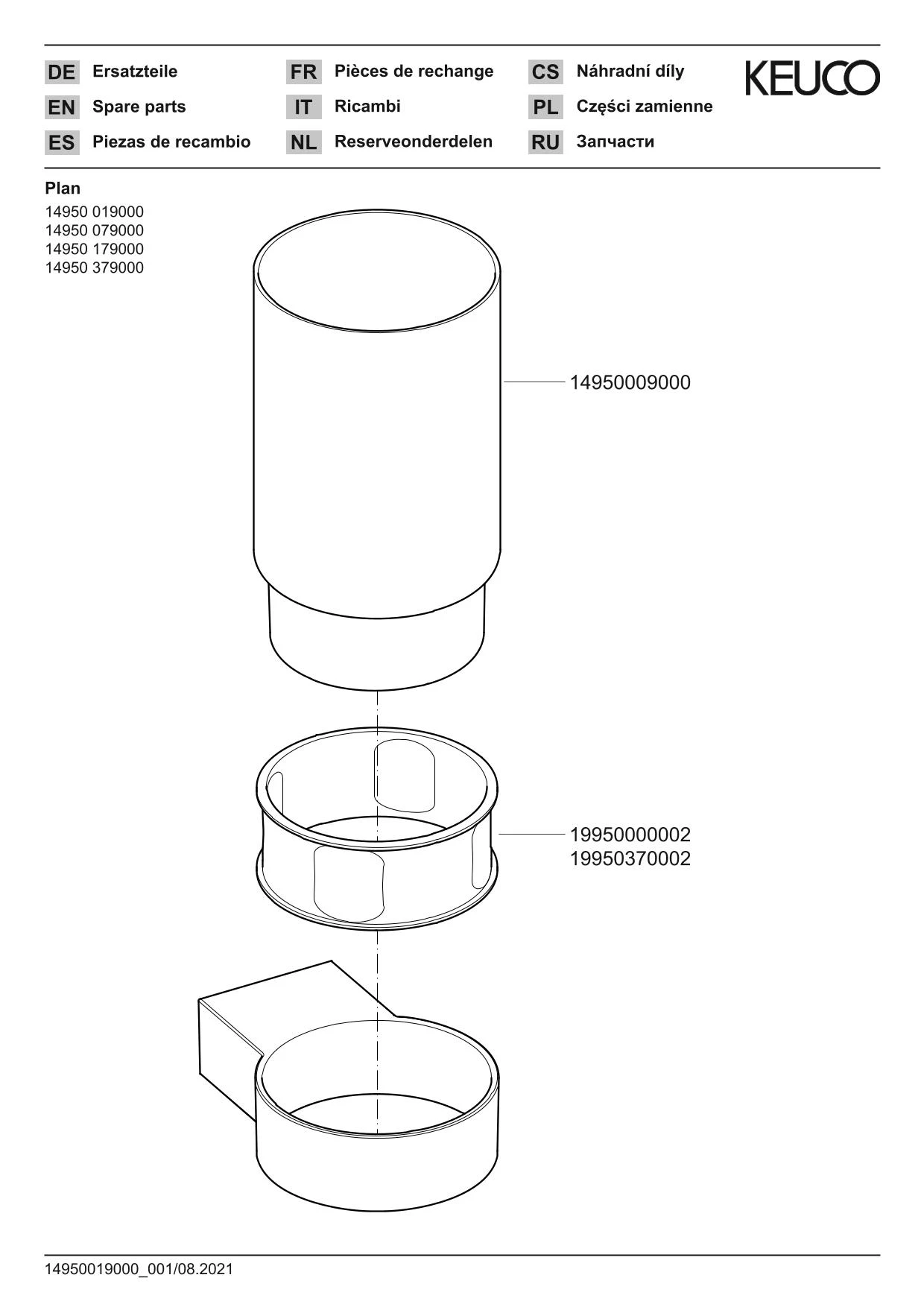 Plan 14950019000 Glashalter mit Echtkristall-Glas verchromt