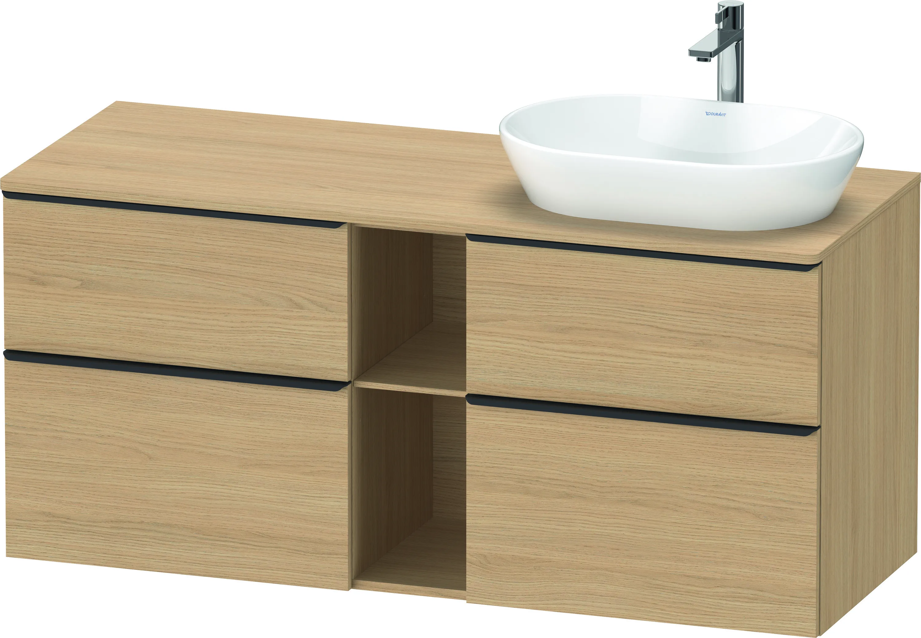 Duravit Waschtischunterschrank wandhängend „D-Neo“ 140 × 66,4 × 55 cm Eiche Natur